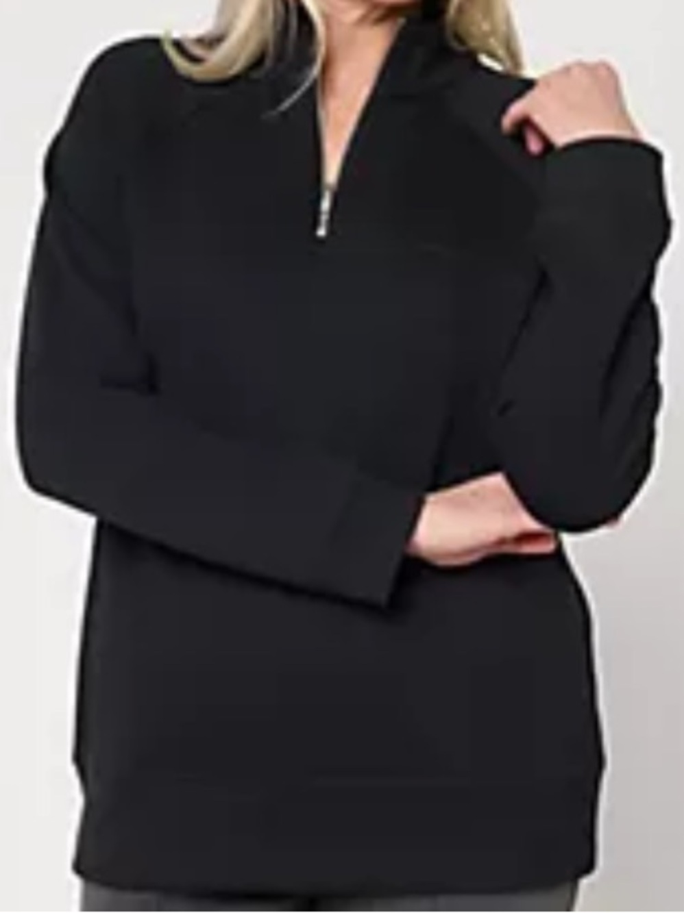Susan Graver CloudSoft Fleece Quatrer Zip Sweatshirt